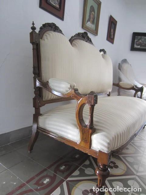 Antig&uuml;edades: Conjunto de Sillerr&iacute;a Isabelino Restaurado - Foto 2