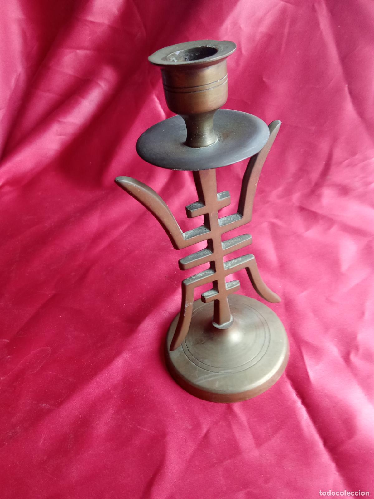 Antig&uuml;edades: Candelabro vintage asiatico mitad siglo XX V.10