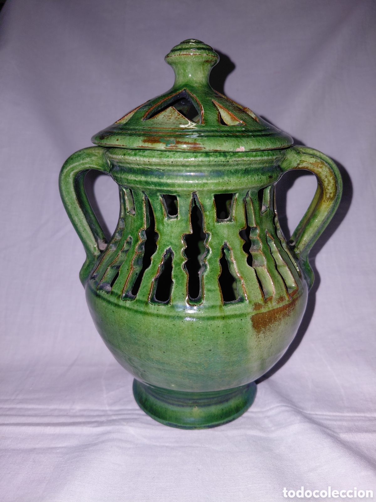Antig&uuml;edades: ANTIGUO TARRO CON TAPA CERAMICA TITO UBEDA