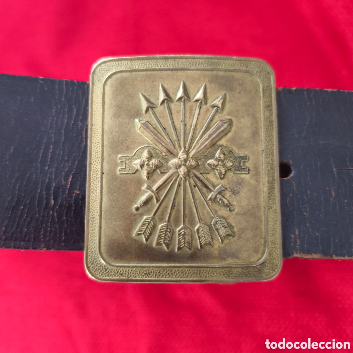 Antig&uuml;edades: Cintur&oacute;n completo guardia de Franco con hebilla Falange