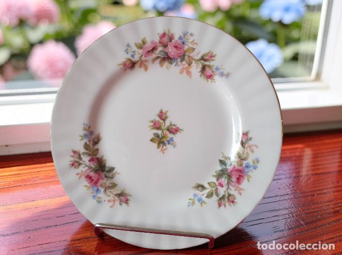 Antig&uuml;edades: Plato de postre 18 cm Royal Albert Moss Rose - Foto 2