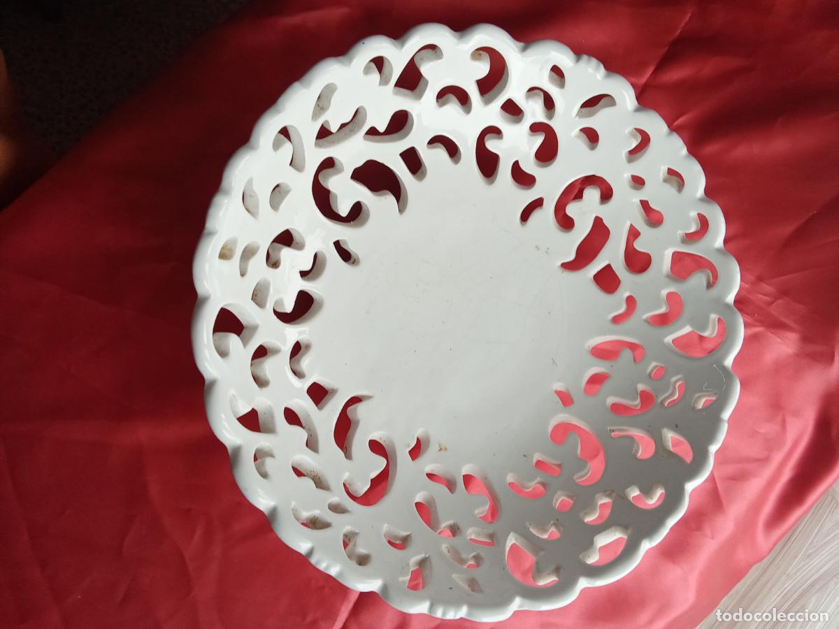 Antig&uuml;edades: Frutero centro de mesa porcelana blanca calade