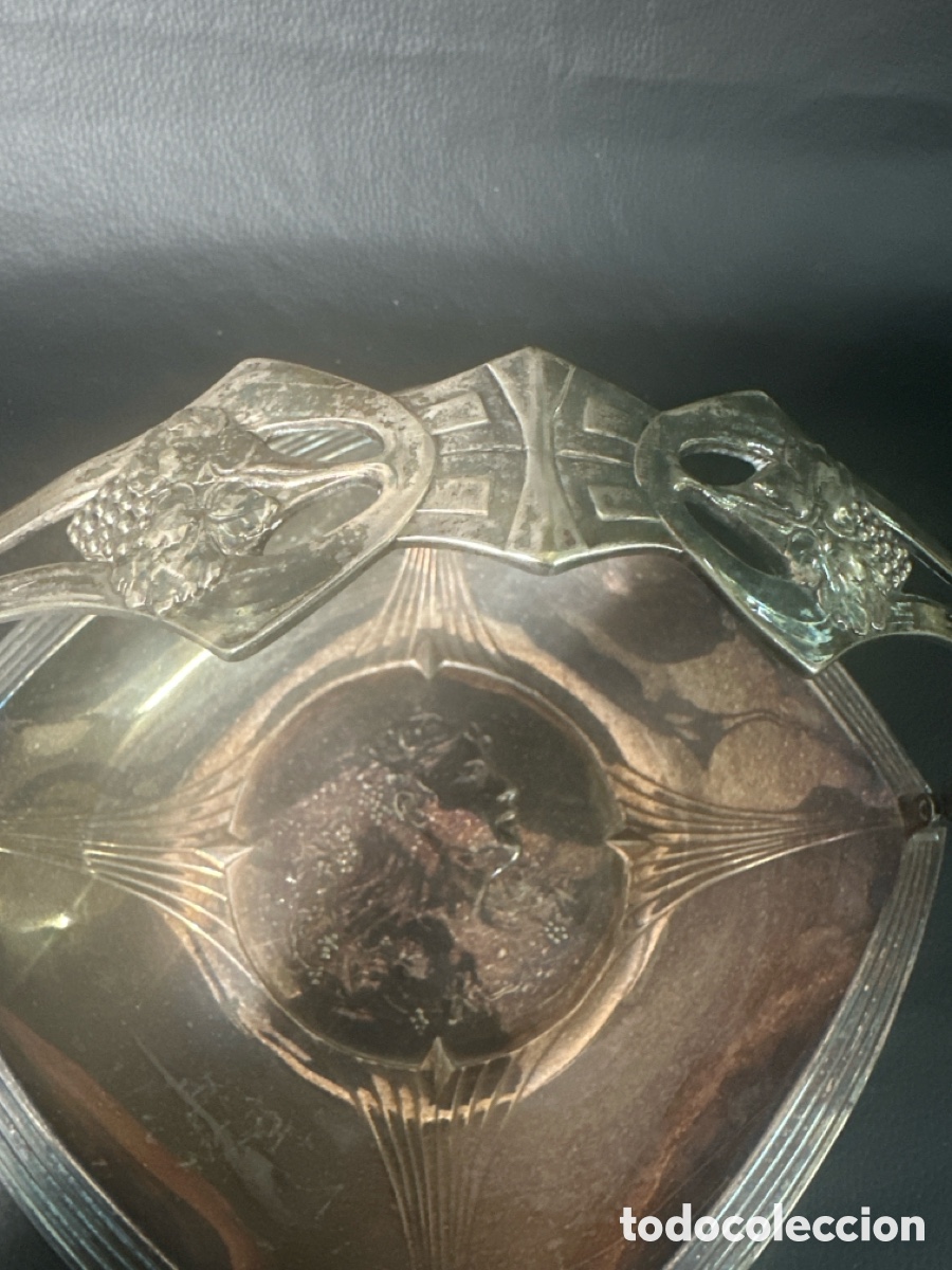 Antig&uuml;edades: Centro de mesa de metal plateado - Foto 3