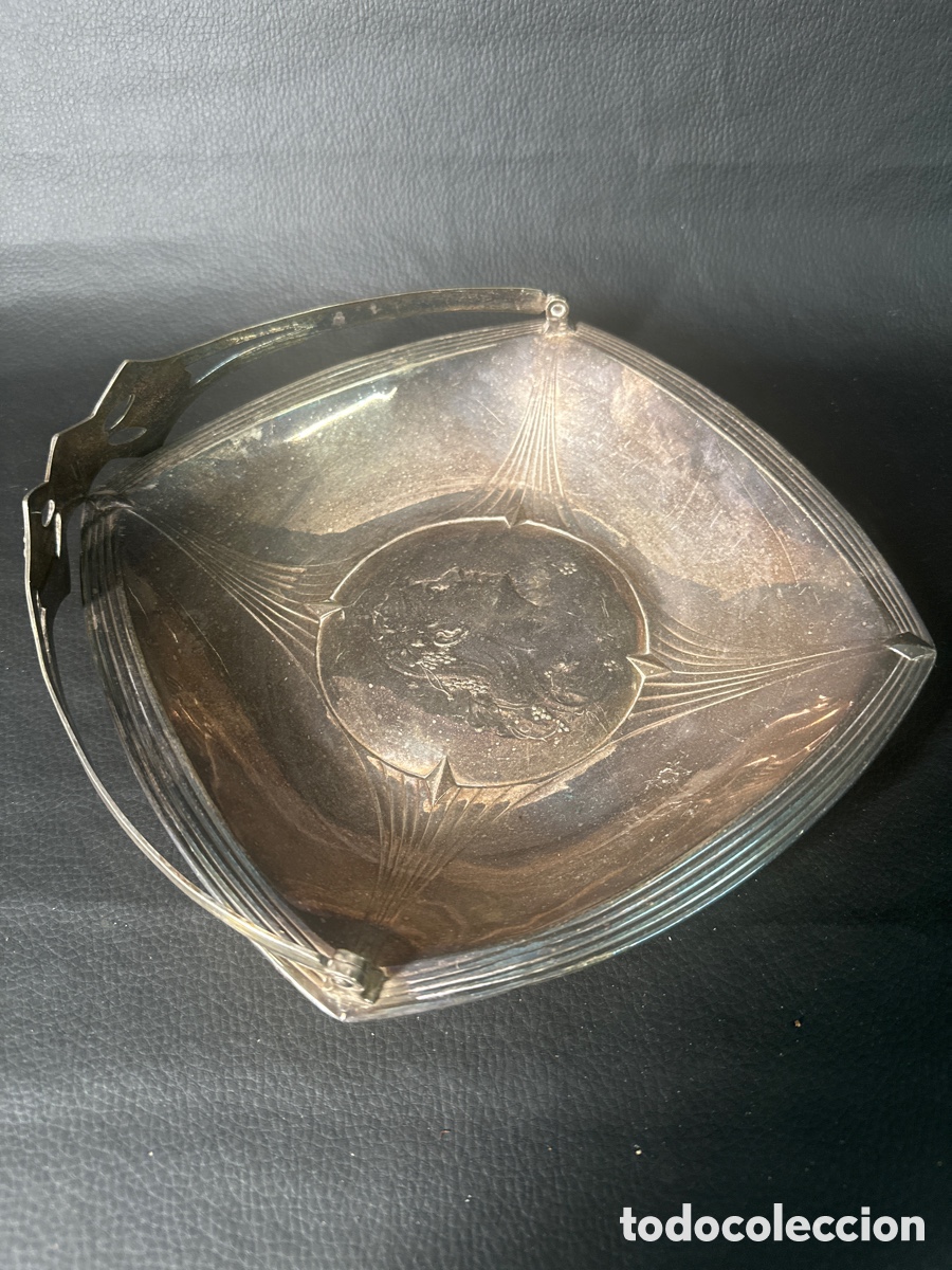 Antig&uuml;edades: Centro de mesa de metal plateado - Foto 5