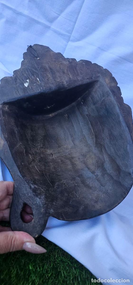 Antig&uuml;edades: M&aacute;scara Buda Madera Tallada 30cm - Foto 4