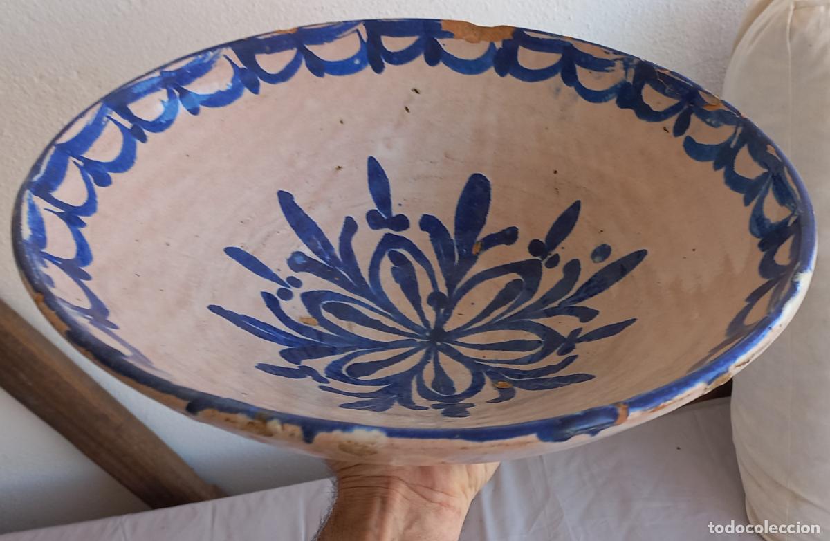 Antiguidades: Lebrillo Cer&aacute;mica de Fajalauza. Fuente o plato Grande 38 cm