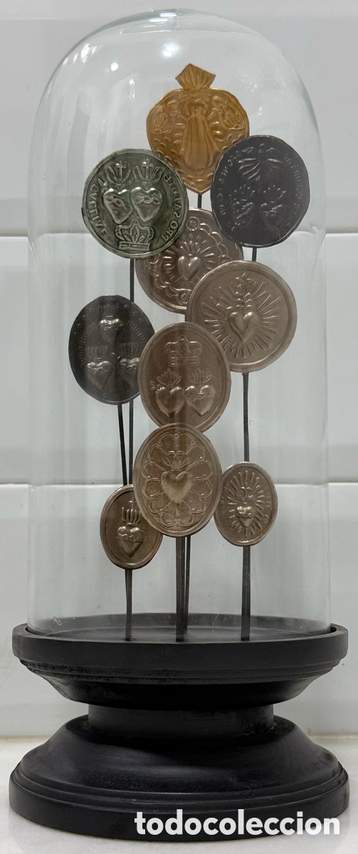 Antig&uuml;edades: ANTIGUO EXVOTO RELICARIO FRANC&Eacute;S EN FANAL CRISTAL