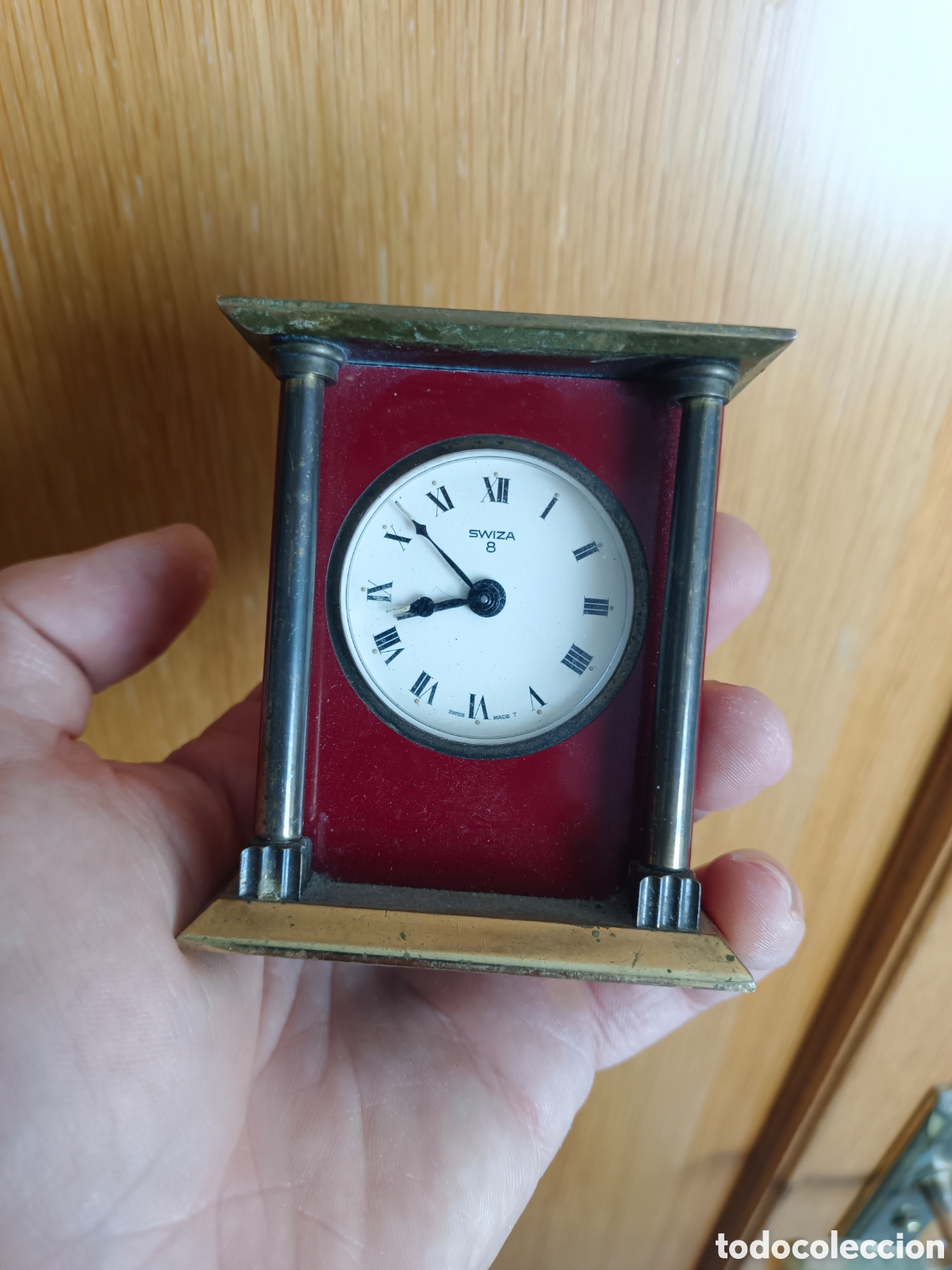 Antig&uuml;edades: Antiguo Reloj despertador swiza 8 para ajustar