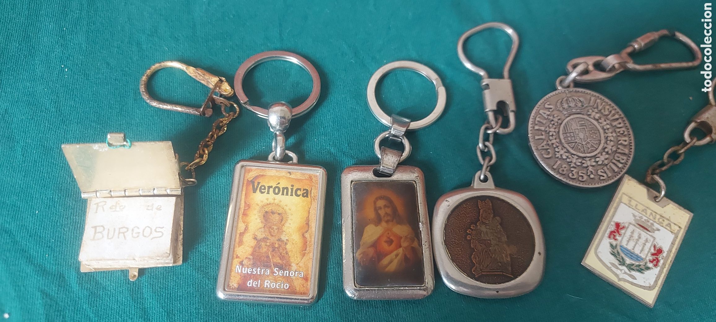 Antig&uuml;edades: Lote de 6 llaveros religiosos vintage
