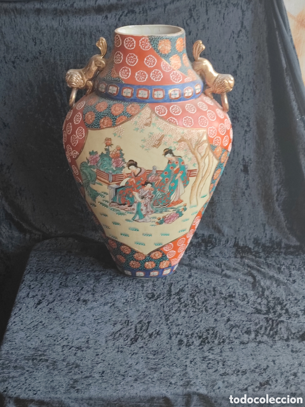 Antig&uuml;edades: Antiguo jarr&oacute;n chino 58 cm pintado a mano