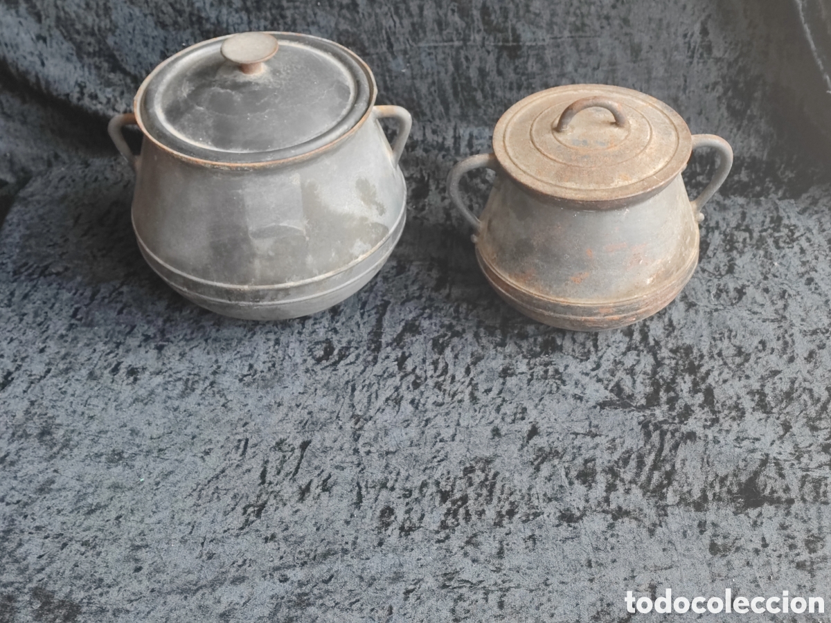 Antig&uuml;edades: 2 ollas antiguas de hierro fundido