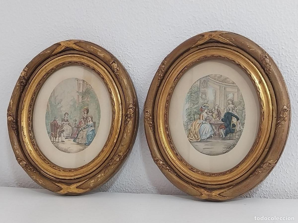 Antig&uuml;edades: Pareja de marcos antiguos ovalados de madera