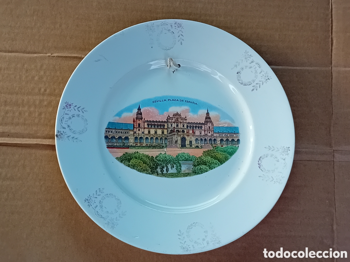 Antig&uuml;edades: ANTIGUO PLATO CHINA OPACA SEVILLA SAN JUAN DE AZNALFARACHE PRINCIPIOS SIGLO XX
