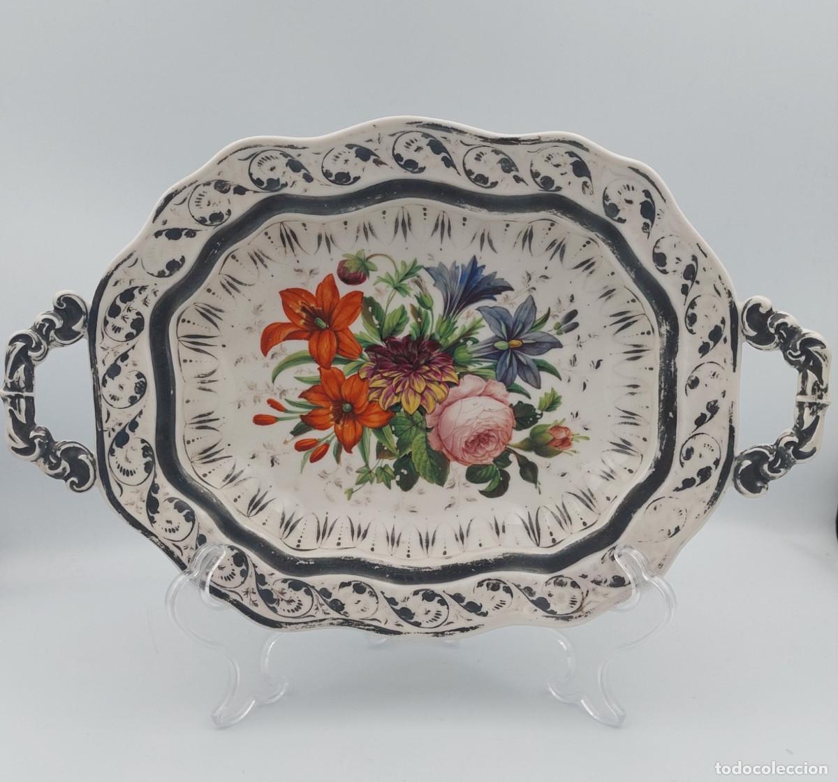 Antig&uuml;edades: Bandeja de porcelana alemana KGM Berlin siglo XIX