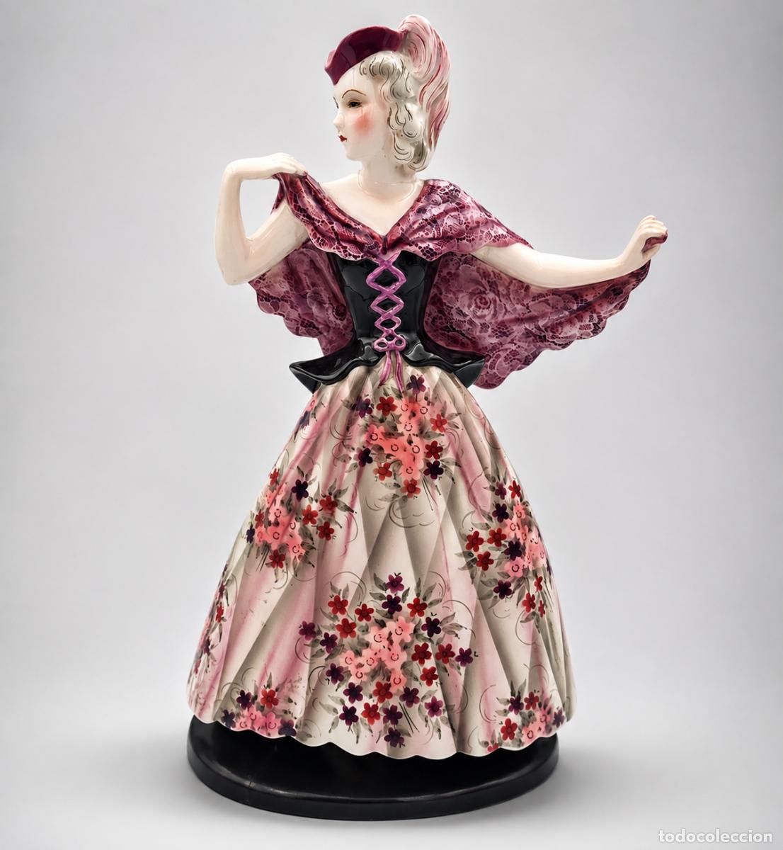 Antig&uuml;edades: Figura de ceramica Goldscheider Art Deco 8486 RARA