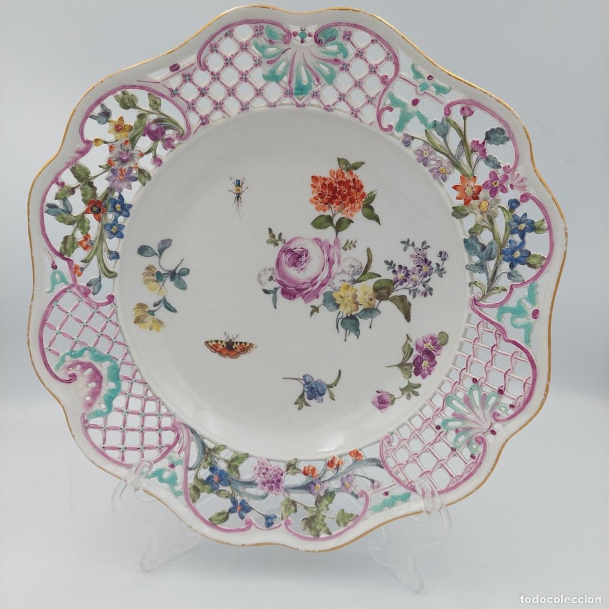 Antig&uuml;edades: Plato de porcelana Meissen Br&uuml;hlsches Allerle 1760