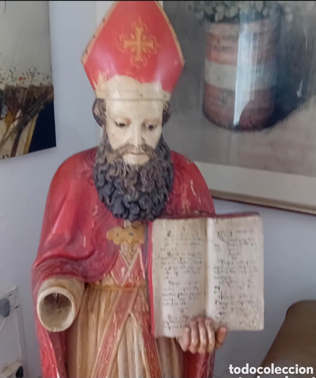 Antiques: Imagen santo obispo 1,60m. San Ildefonso. San Nicol&aacute;s. San Agust&iacute;n