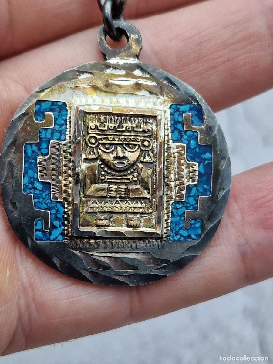 Antig&uuml;edades: Llavero plata 21 gram y esmalte 925 TC-105 MEXICO