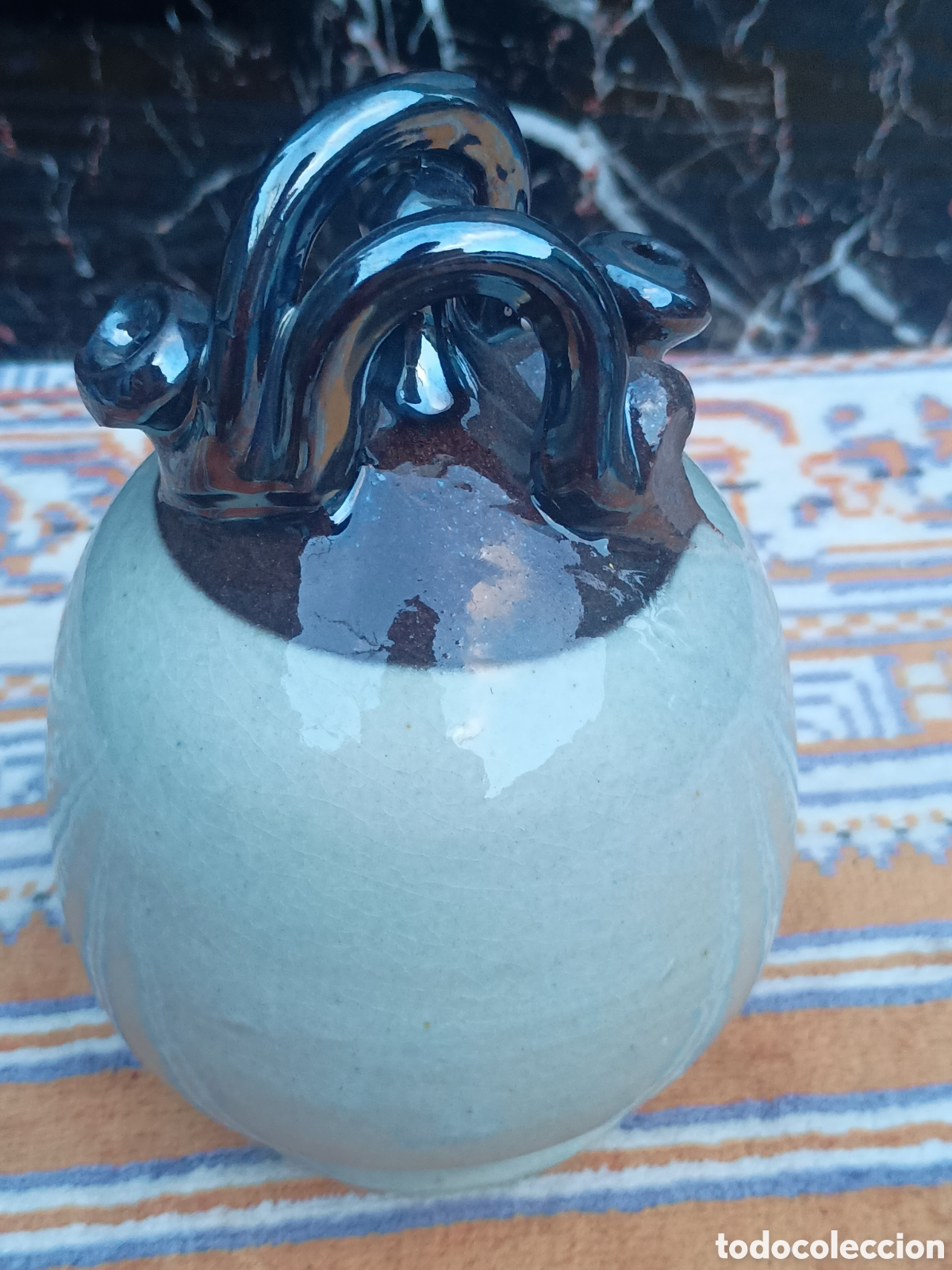 Antig&uuml;edades: botijo tradicional cer&aacute;mica esmaltada - Foto 4