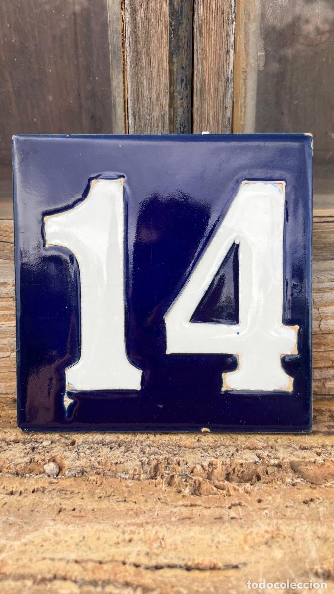 Antig&uuml;edades: ANTIGUO AZULEJO ESMALTADO NUMERO 14