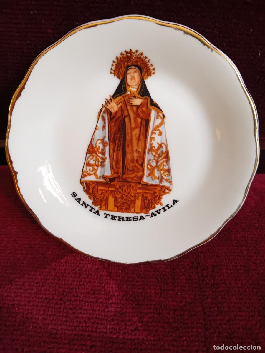 Antig&uuml;edades: Santa Teresa &Aacute;vila plato de porcelana