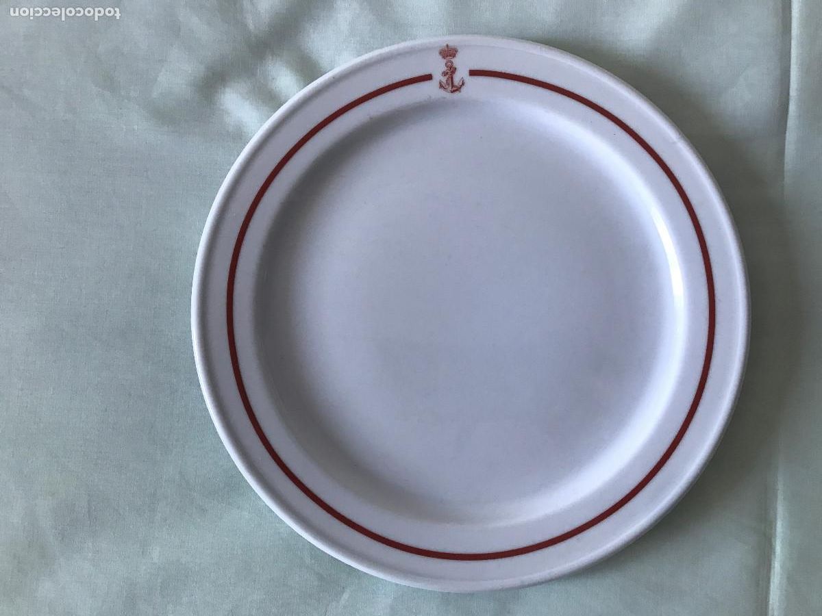 Antig&uuml;edades: Plato llano con escudo de la Armada espa&ntilde;ola. Bidasoa
