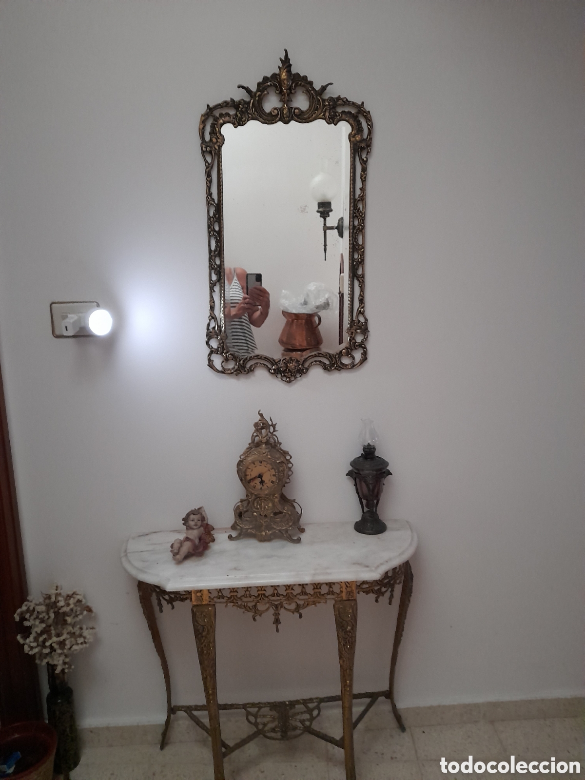 Antig&uuml;edades: Consola reloj y espejo barroco