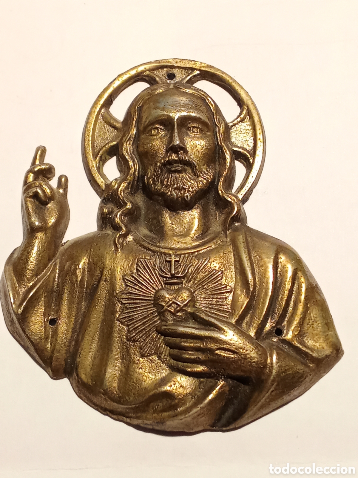 Antig&uuml;edades: Sagrado Corazon de Jesus , para bendici&oacute;n de piso , se colocaba puerta principal