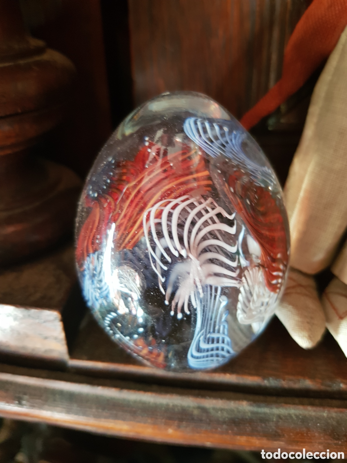 Antig&uuml;edades: ANTIGUO HUEVO DE CRISTAL DE MURANO