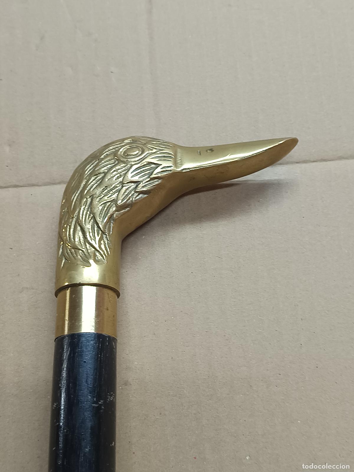 Antig&uuml;edades: PRECIOSO BASTON ANTIGUO DESMONTABLE , CABEZA DE PATO ,BRONCE O LAT&Oacute;N