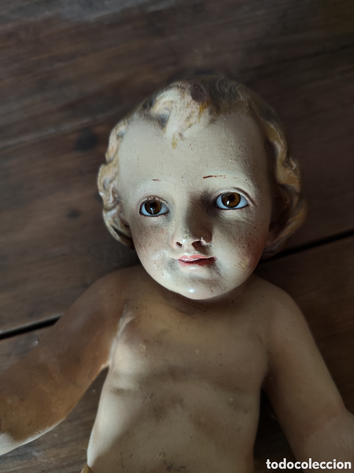 Antig&uuml;edades: Ni&ntilde;o Jes&uacute;s de estuco - Foto 2