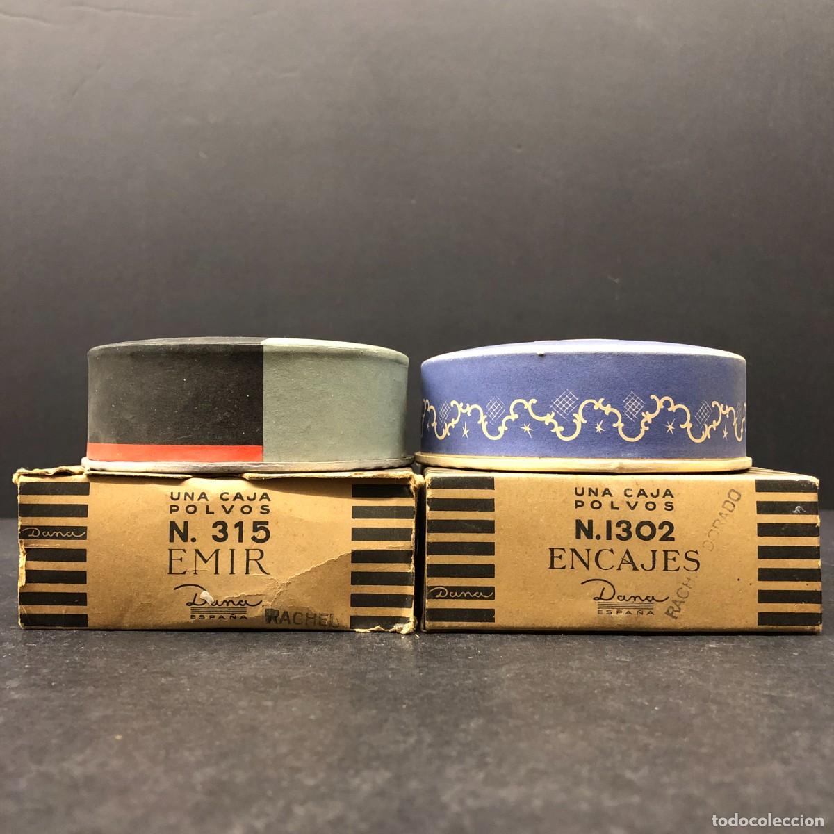 Antig&uuml;edades: PAREJA DE CAJAS DE POLVOS - DANA ESPA&Ntilde;A - N&ordm; 315 Y 1302 - MODERNISTAS - CAJAS DE DISE&Ntilde;O