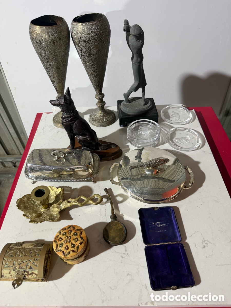 Antig&uuml;edades: Lote 3 Antig&uuml;edades y Objetos Vintage
