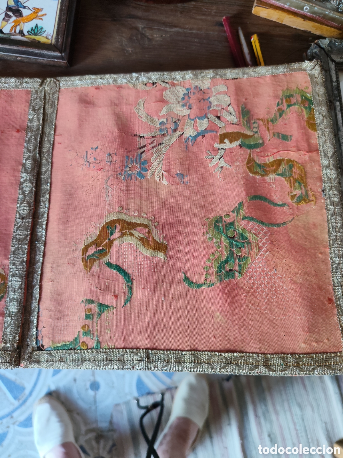 Antig&uuml;edades: Bolsa de corporal antiguo y bordado - Foto 4