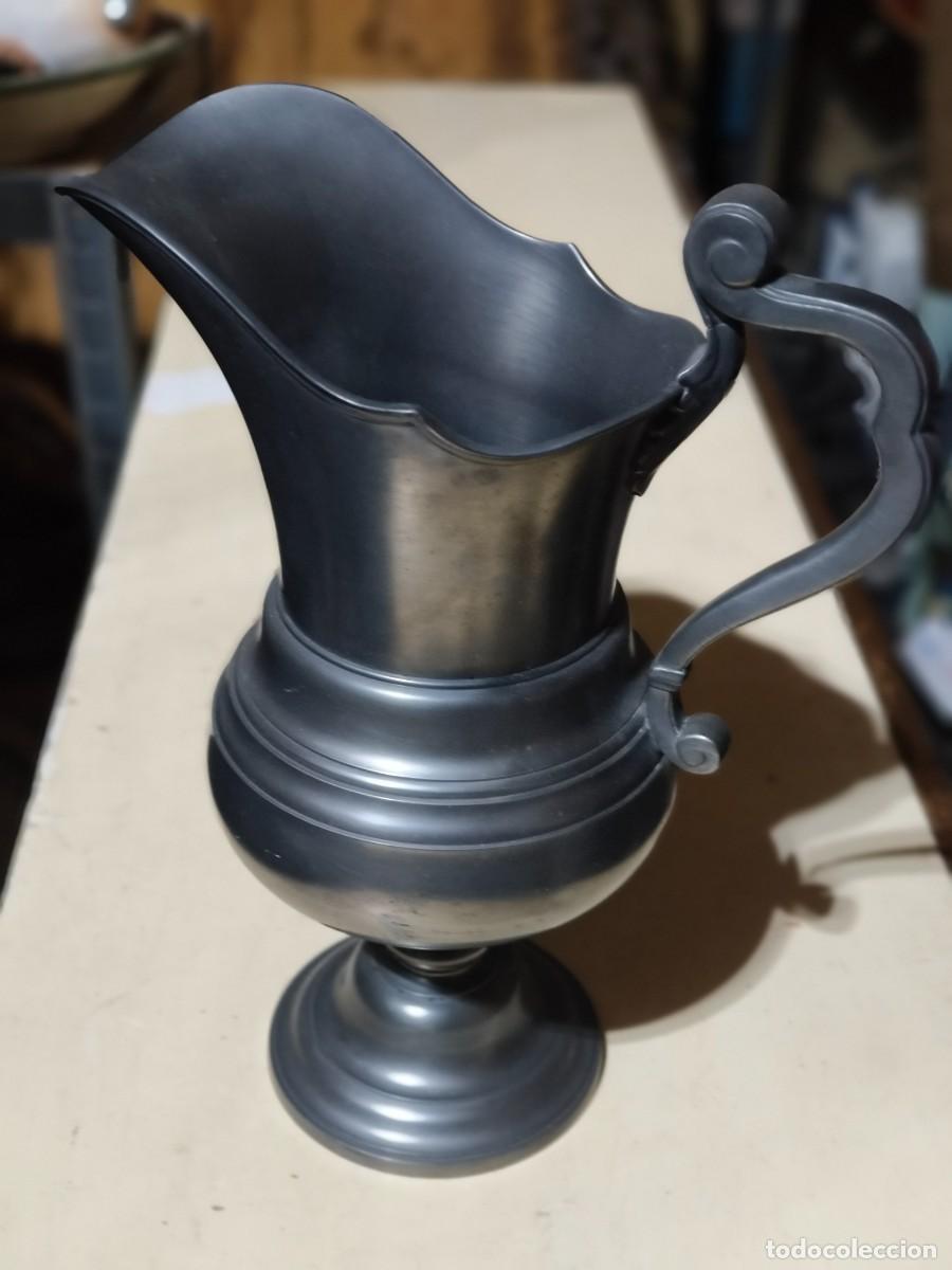 Antig&uuml;edades: Carafe en &eacute;tain v&eacute;ritable poin&ccedil;on d &eacute;poque 1900