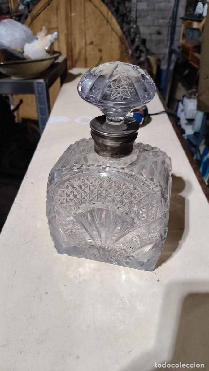 Antig&uuml;edades: Carafe a wisky cristal de boh&egrave;me et argent 1910