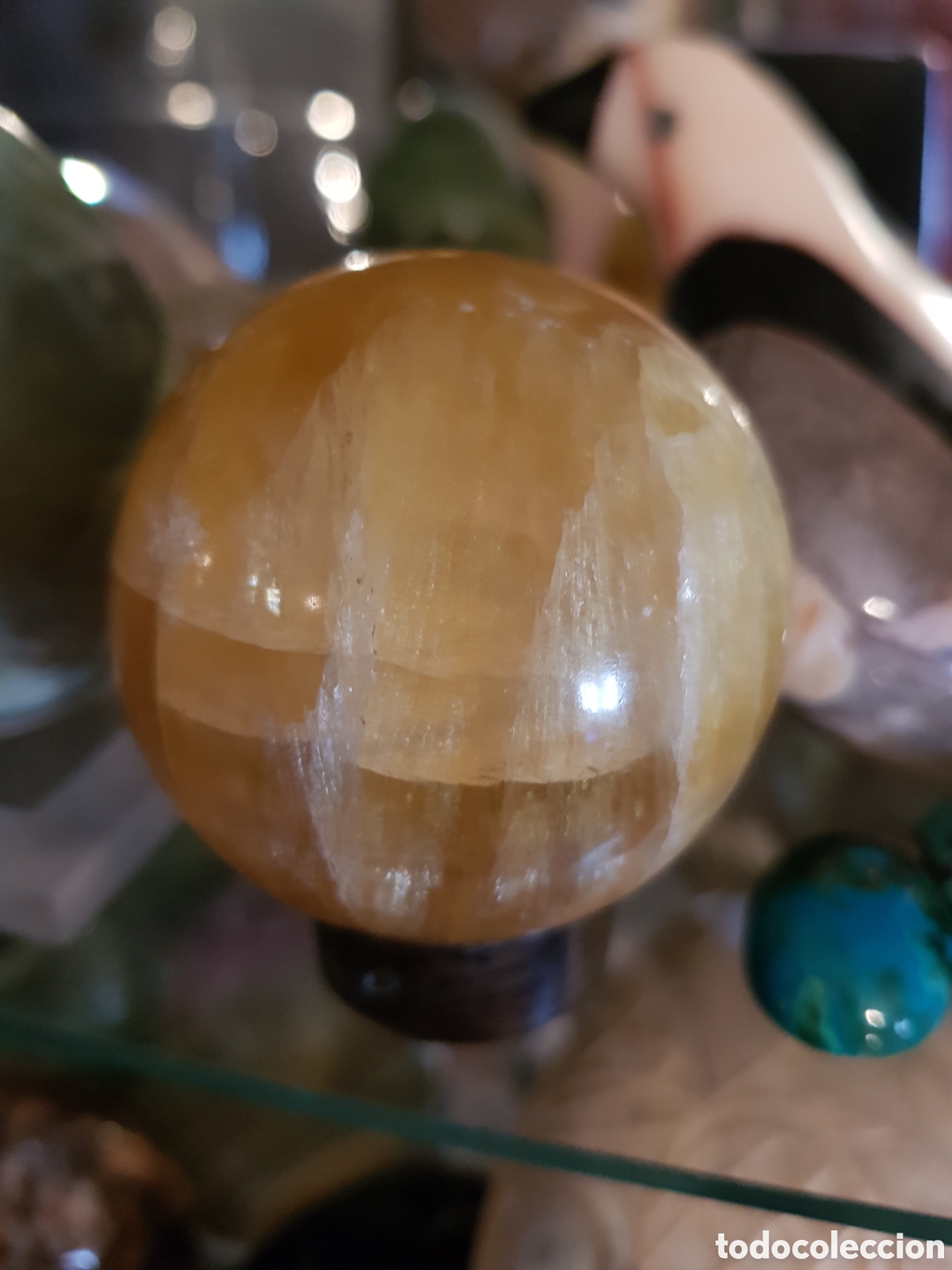Antig&uuml;edades: ANTIGUA BOLA DE CUARZO CITRINO