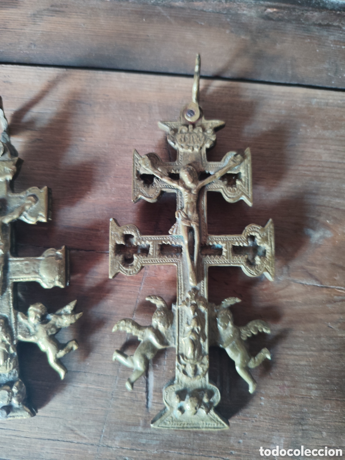 Antig&uuml;edades: DOS CRUCES DE CARAVACA DE BRONCE - Foto 3