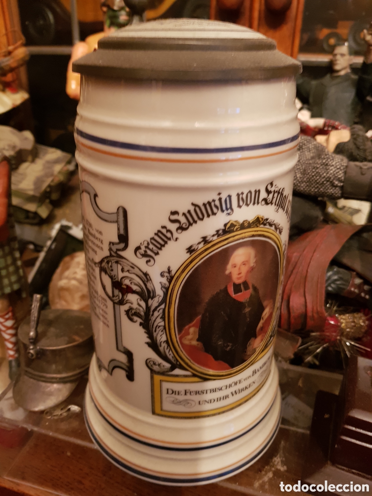 Antig&uuml;edades: ANTIGUA JARRA ALEMANA DE CERVEZA