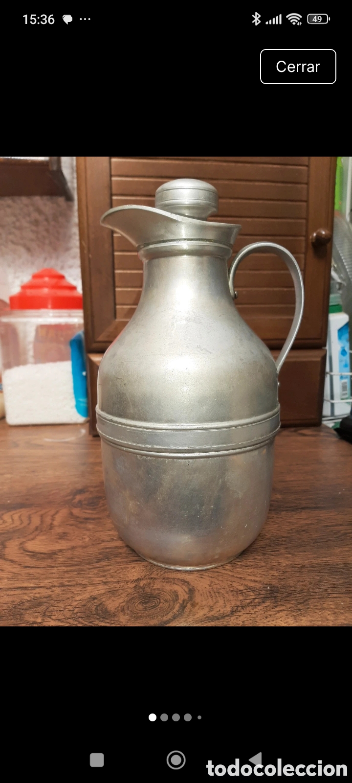 Antig&uuml;edades: Antigua jarra termo de aluminio THERMOS N&deg; 45Q. Madre in England. Vintage Art Deco