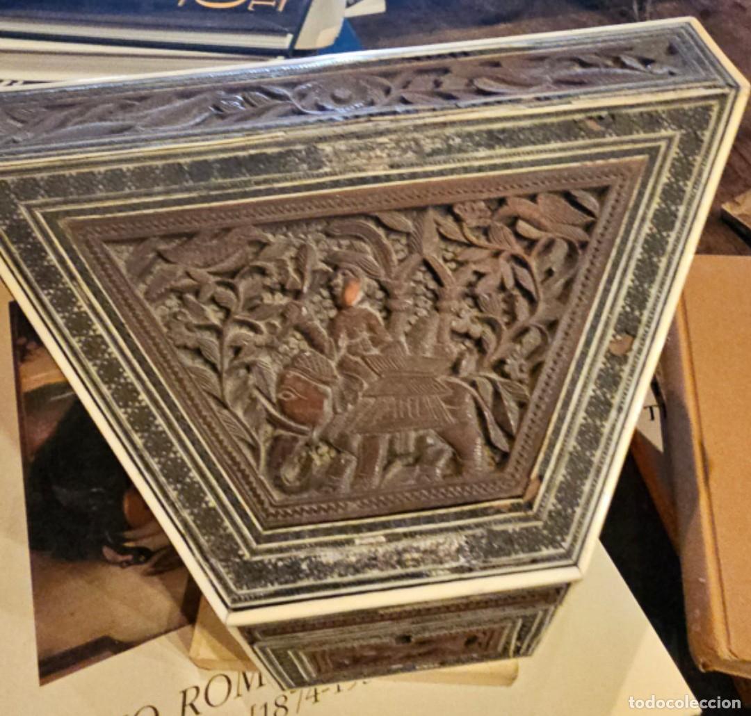 Antig&uuml;edades: Caja Anglo India marqueteria. - Foto 26
