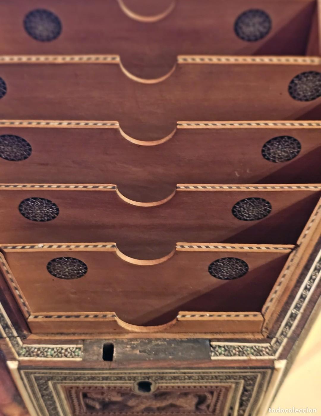 Antig&uuml;edades: Caja Anglo India marqueteria. - Foto 28