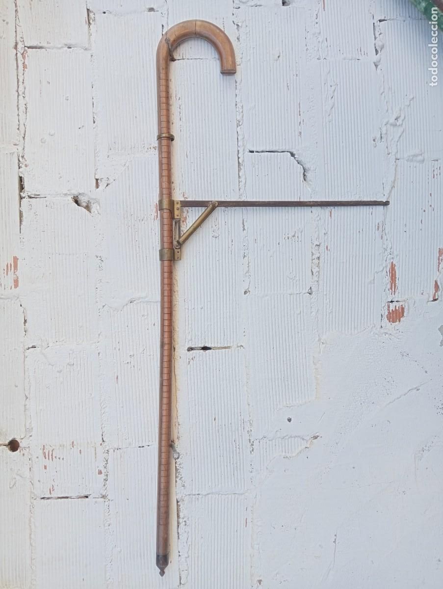Antig&uuml;edades: Rareza forcipula bast&oacute;n madera para medir di&aacute;metro troncos &aacute;rboles herramienta forestal,