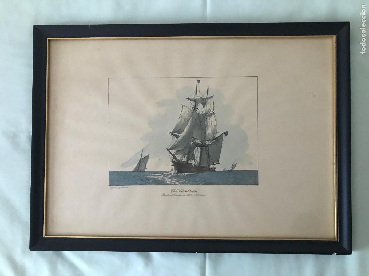 Antig&uuml;edades: Cuadro de velero. Cambrian. 39 x 54 cm