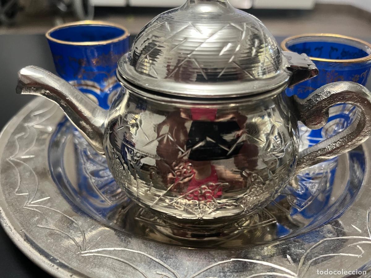 Antig&uuml;edades: Tetera marroqu&iacute; con cuatro vasos - Foto 2