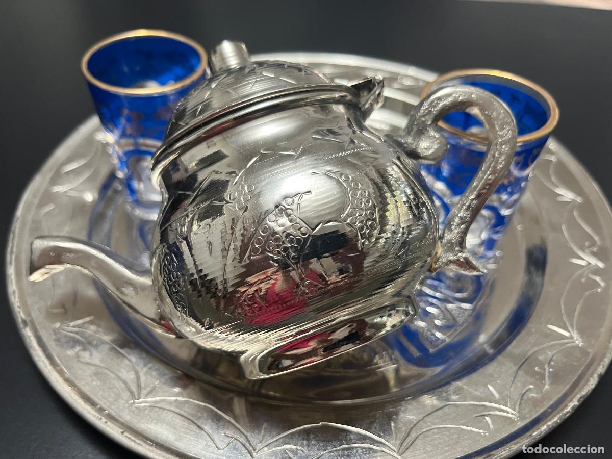 Antig&uuml;edades: Tetera marroqu&iacute; con cuatro vasos - Foto 4