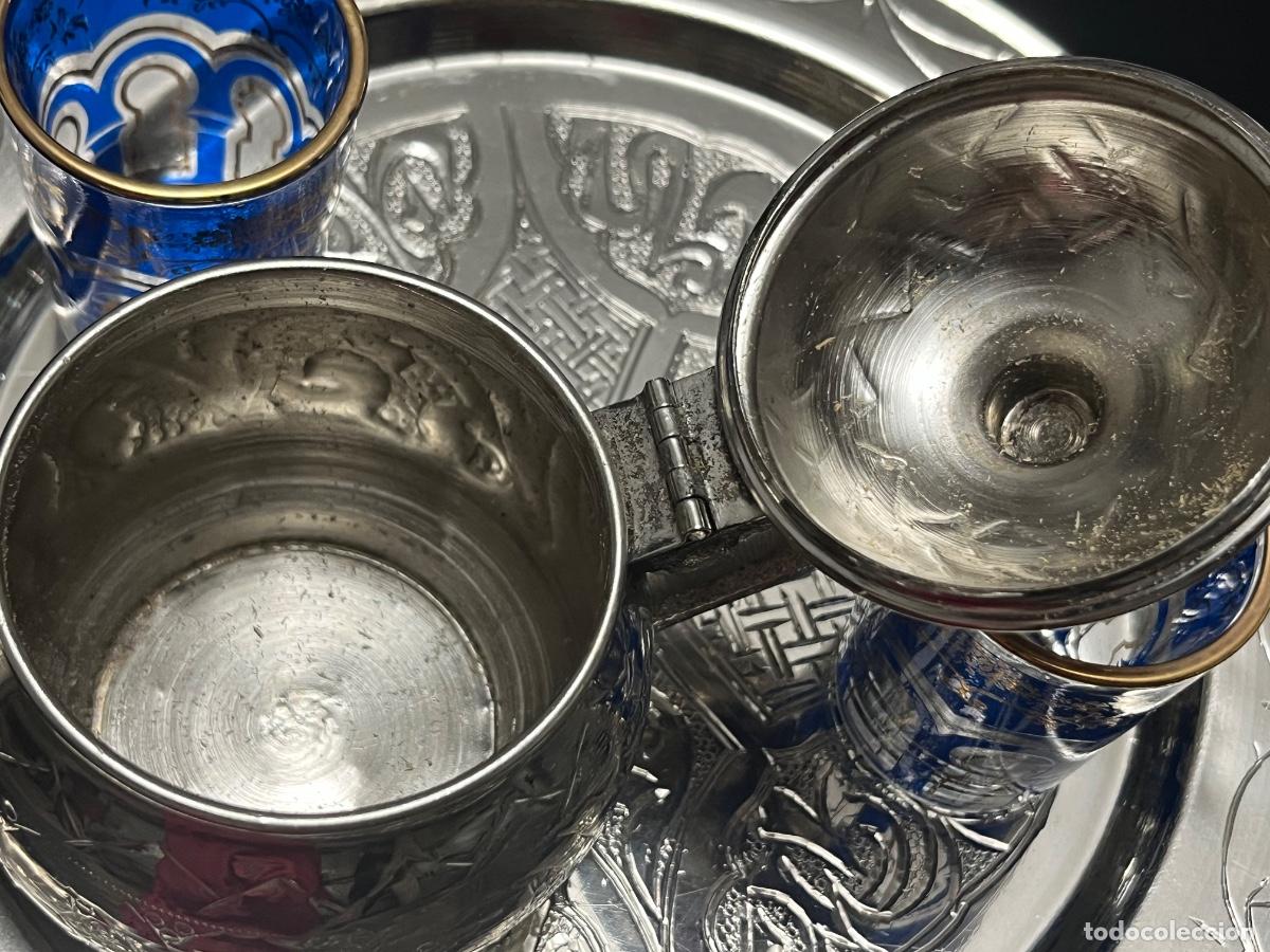 Antig&uuml;edades: Tetera marroqu&iacute; con cuatro vasos - Foto 6