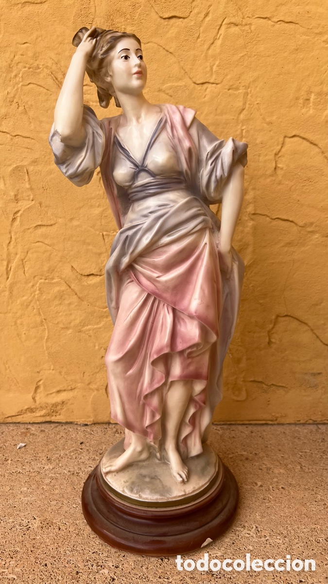Antig&uuml;edades: Antigua Imagen Figura de Mujer en yeso, 53 cm de altura