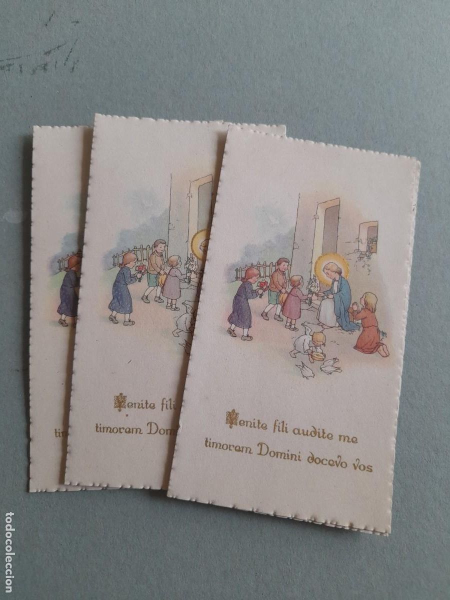 Antig&uuml;edades: lote 12 estampas iguales, primera comunion, reverso en blanco 6x10,5cm aprox