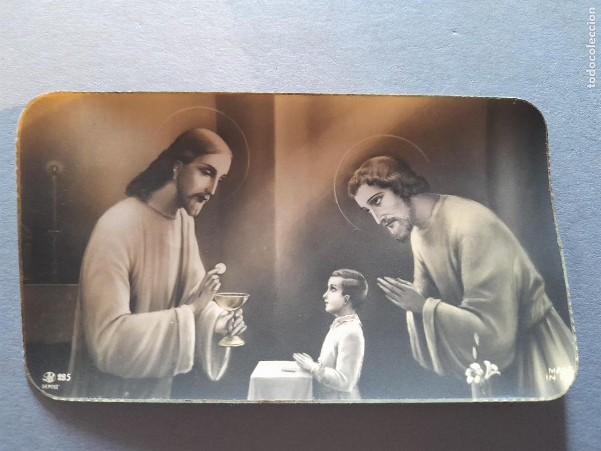 Antig&uuml;edades: estampa religiosa primera comunion, sin usar 5x10cm aprox